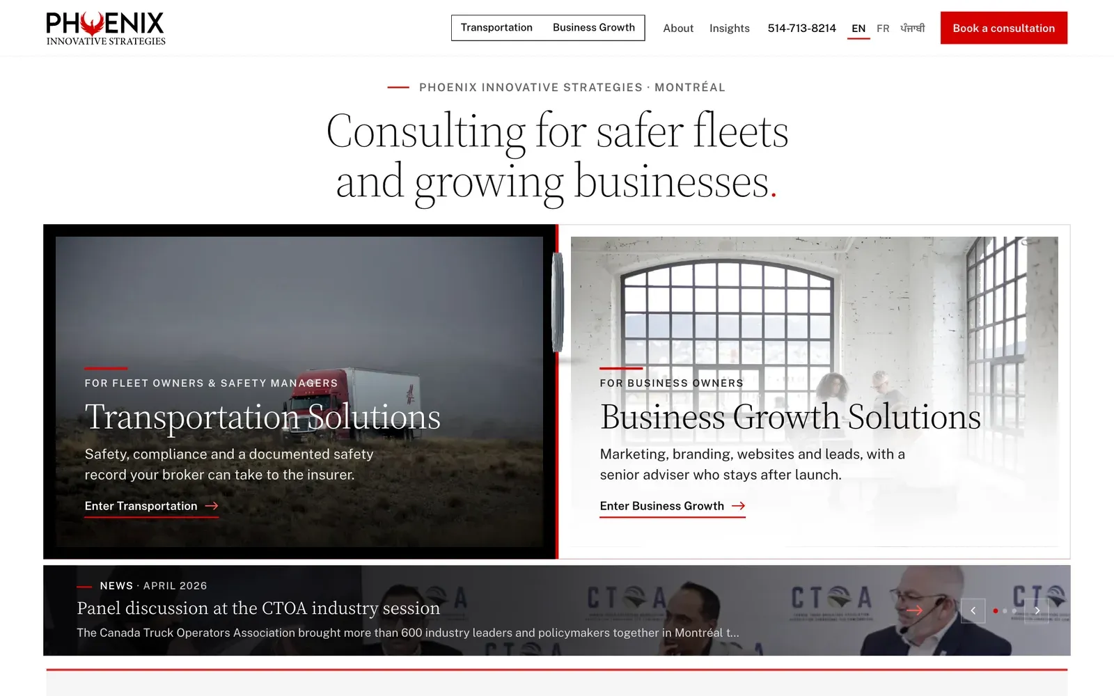 The Phoenix Innovative Strategies website