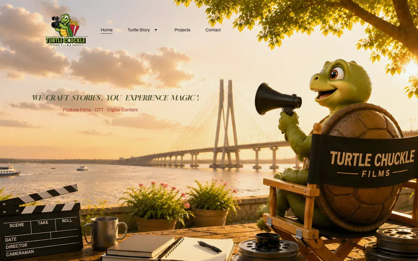 The Turtle Chuckle Films website before the rebuild